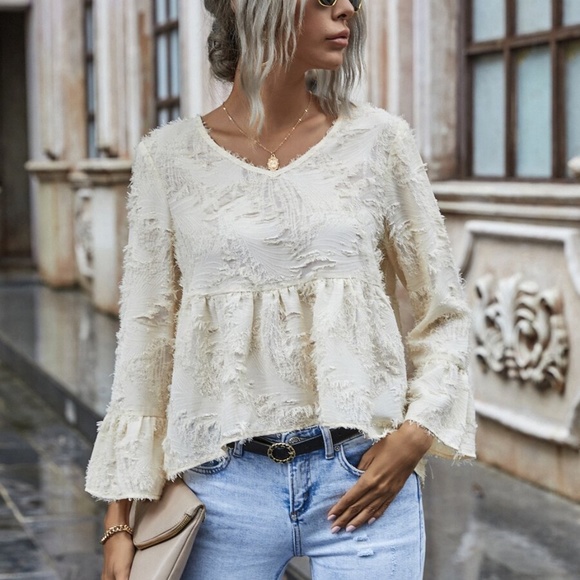 Solid Fuzzy High-Lo Babydoll TOP - Picture 4 of 7